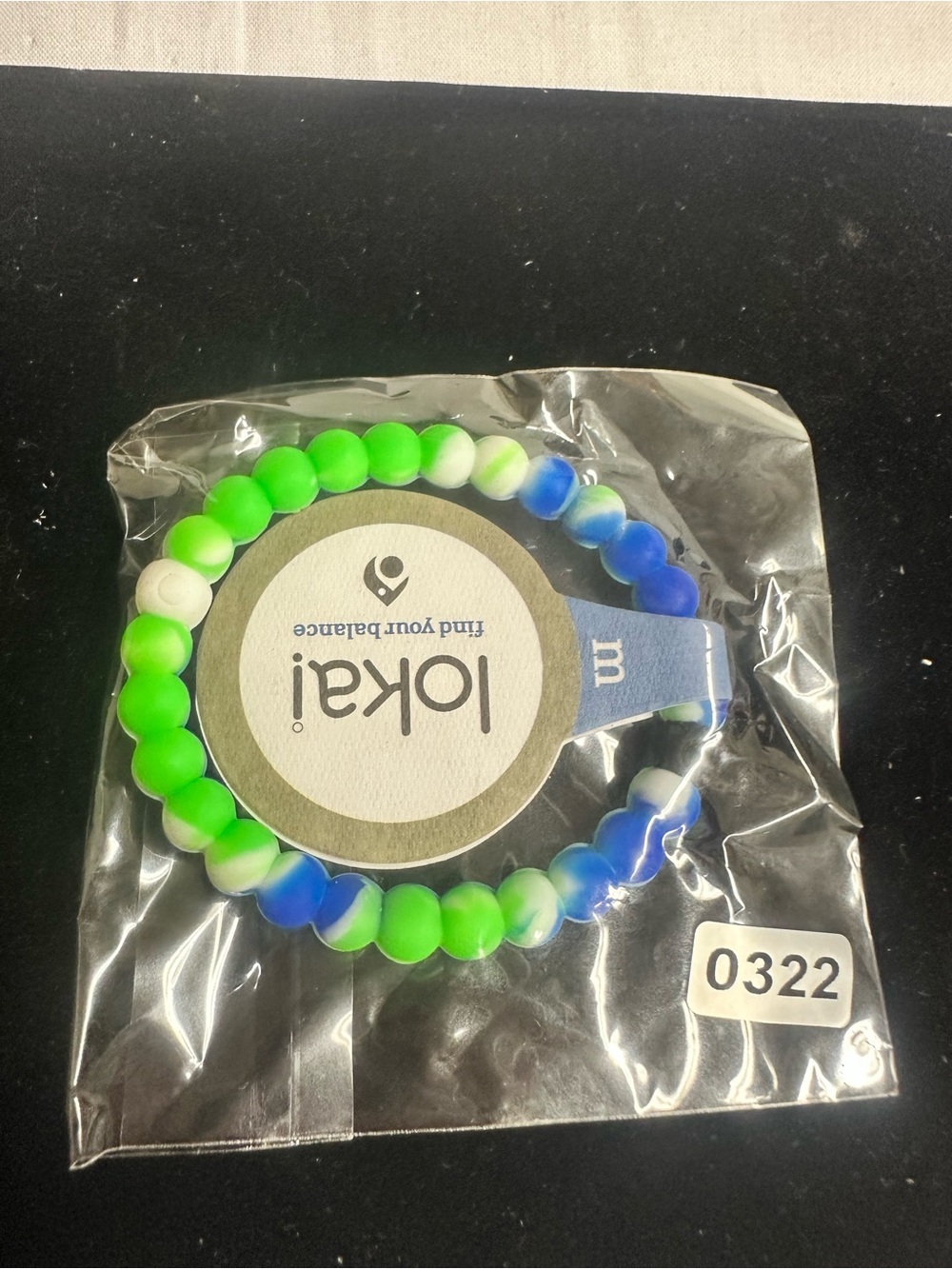 Lokai Kids Beaded Bracelet - Neon Green, Blue & White